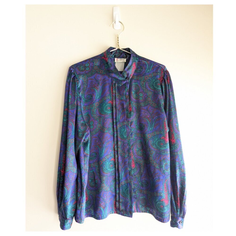 Vintage D'alliards Colourful Button Up Blouse
